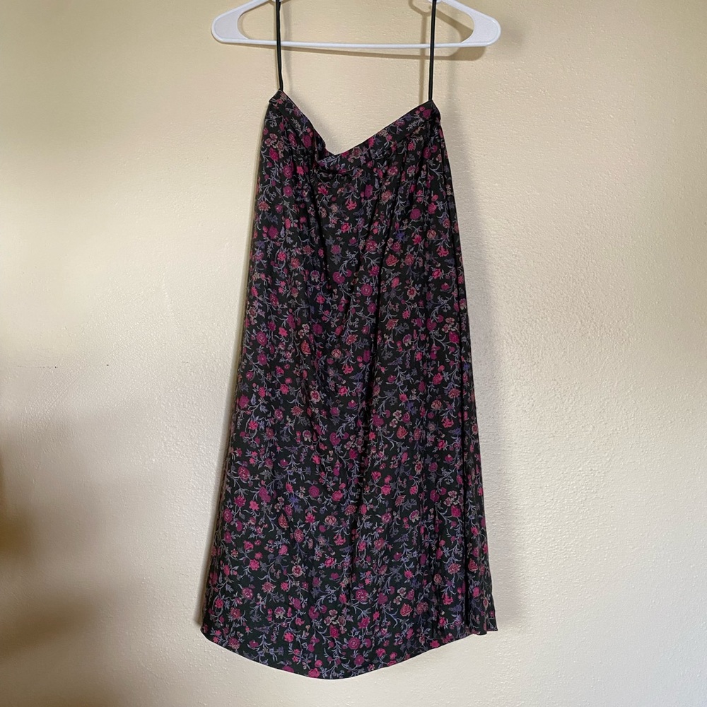 Vintage Diane Von Furstenberg 90s Green Floral Skirt